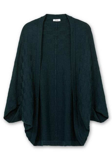 Sheego Strickcape Im Tonigen Schachbrettmuster - Tiefgrün Sheego
