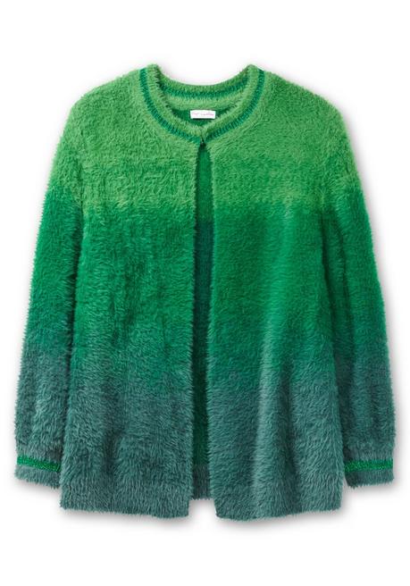 Sheego By Joe Browns Strickjacke Im Farbverlauf, Aus Flausch-Garn - Grün-blau Sheego