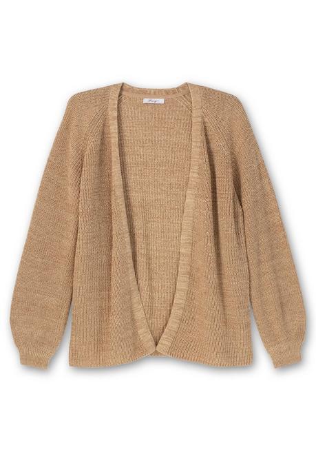 Sheego Strickjacke In Leichter A-Linie Und Offener Form - Cappuccino Meliert Sheego