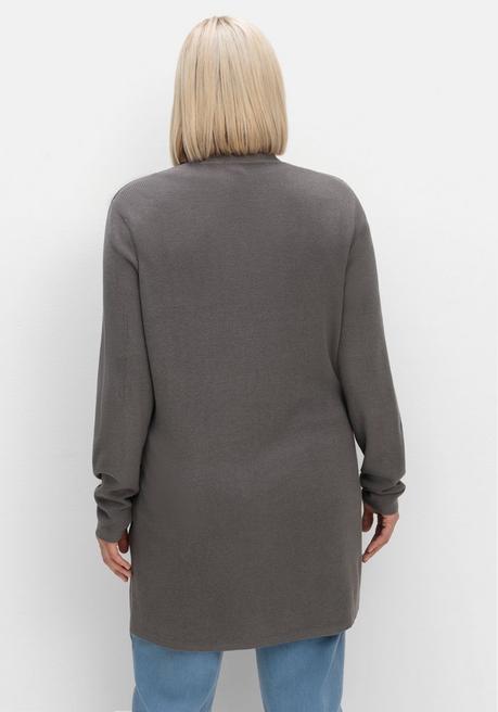 Sheego Strickjacke In Verschlussloser Form, Mit Taschen - Anthrazit Sheego