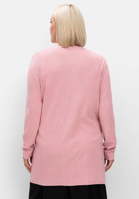 Sheego Strickjacke In Verschlussloser Form, Mit Taschen - Rosé Sheego