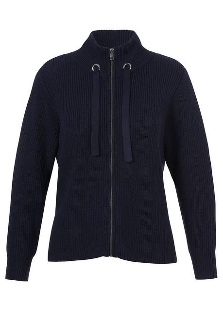 VIA APPIA DUE Strickjacke mit Bindeband am Stehkragen - indigo sheego