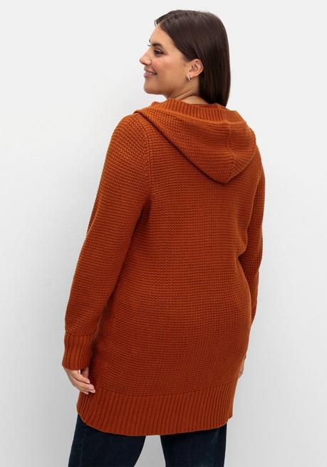 Sheego X Collection L. Strickjacke Mit Kapuze, In Longform - Cognac Sheego