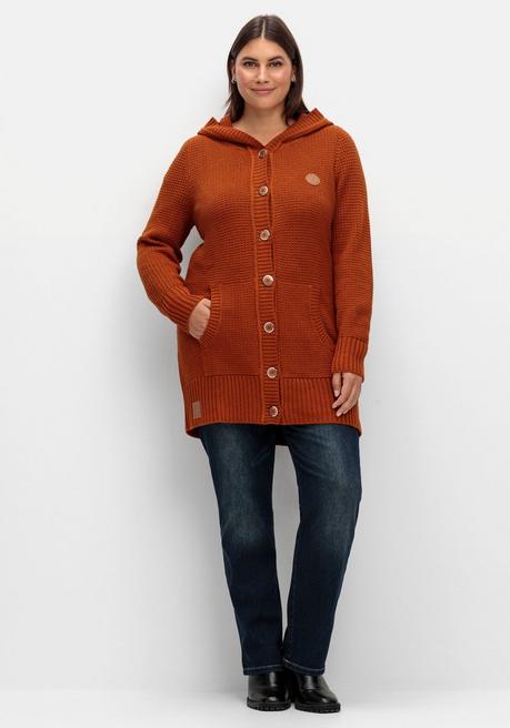 Sheego X Collection L. Strickjacke Mit Kapuze, In Longform - Cognac Sheego