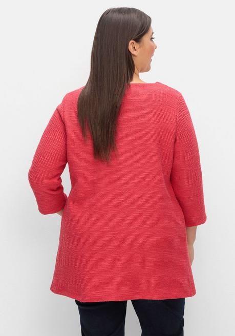 Creation L Strickjacke Mit Knopfverschluss, Aus Bouclé-Qualität - Rot Sheego