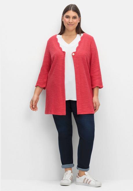 Creation L Strickjacke Mit Knopfverschluss, Aus Bouclé-Qualität - Rot Sheego