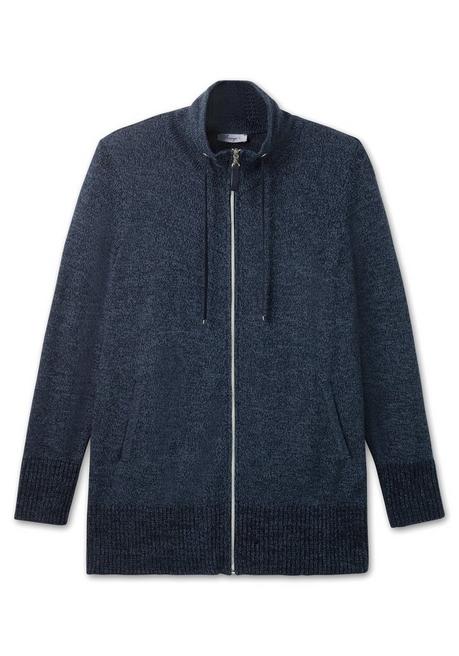 Sheego Strickjacke Mit Stehkragen Und Reißverschluss - Nachtblau Sheego