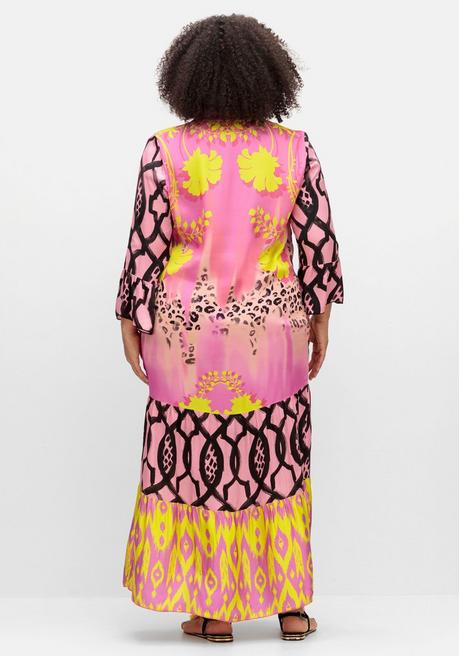 Sheego Loves Miss Goodlife Stufiges Maxikleid Mit Alloverdruck, Aus Viskose-Satin - Pink Bedruckt Sheego