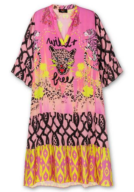 Sheego Loves Miss Goodlife Stufiges Maxikleid Mit Alloverdruck, Aus Viskose-Satin - Pink Bedruckt Sheego