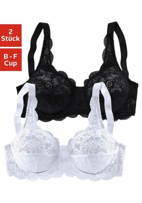 SUSA CREATION Bügelloser BH - Weiß+schwarz Sheego