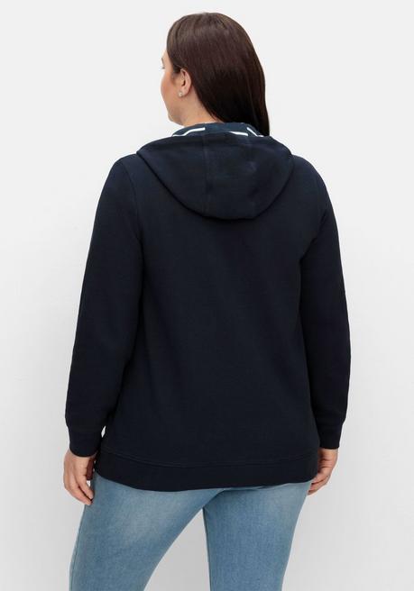 Sheego Sweatjacke Mit Kapuze, Aus Waffelpiqué - Nachtblau Sheego