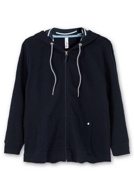 Sheego Sweatjacke Mit Kapuze, Aus Waffelpiqué - Nachtblau Sheego