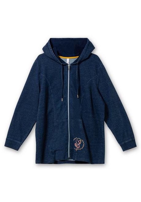 Sheego Sweatjacke Mit Kapuze, Im Denim-Look - Dark Blue Denim Sheego