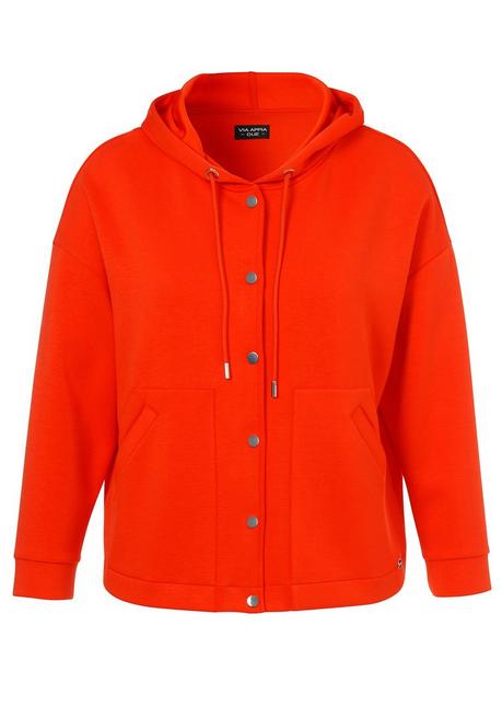 VIA APPIA DUE Sweatjacke mit Kapuze und Druckknopfleiste - orange sheego