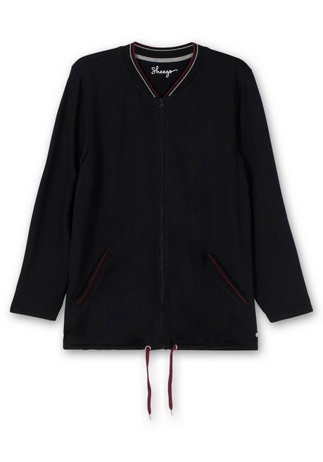 Sheego Sweatjacke Mit Taschen Und Saum-Tunnelzug - Schwarz Sheego