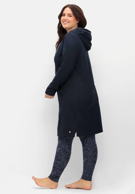Sheego Sweatkleid Mit Kapuze Und Kängurutasche - Nachtblau Sheego