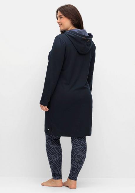 Sheego Sweatkleid Mit Kapuze Und Kängurutasche - Nachtblau Sheego