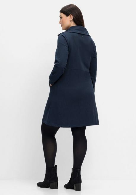 Sheego Sweatkleid Mit Troyerkragen Und Taschen - Nachtblau Sheego