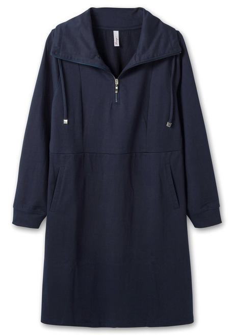 Sheego Sweatkleid Mit Troyerkragen Und Taschen - Nachtblau Sheego