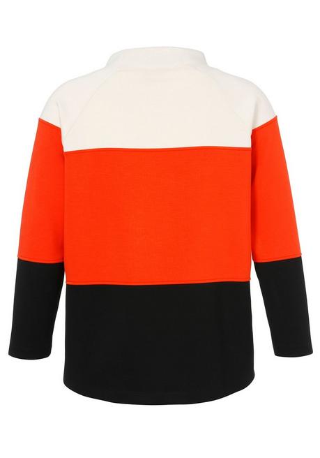 VIA APPIA DUE Sweatshirt Im Colourblocking, Mit Stehkragen - Rotorange Gestreift Sheego