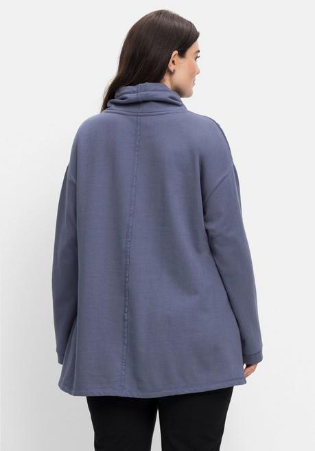 Sheego Sweatshirt In A-Linie, Mit Taschen Und Kragen - Indigo Sheego