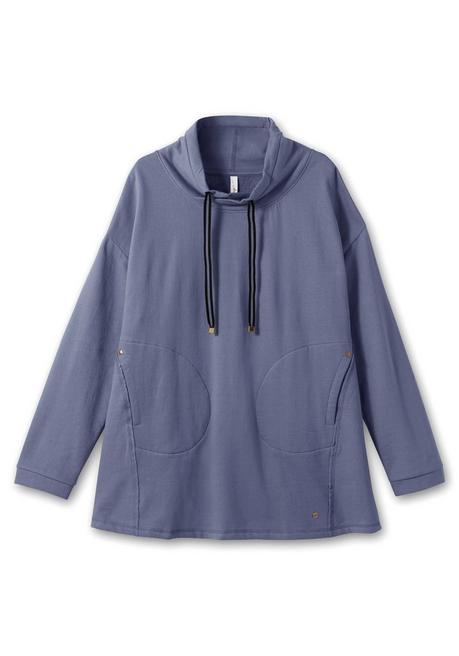 Sheego Sweatshirt In A-Linie, Mit Taschen Und Kragen - Indigo Sheego
