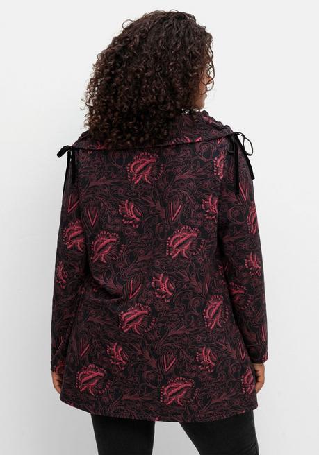 Sheego By Joe Browns Sweatshirt In Longform Mit Weitem Kragen - Beere Gemustert Sheego