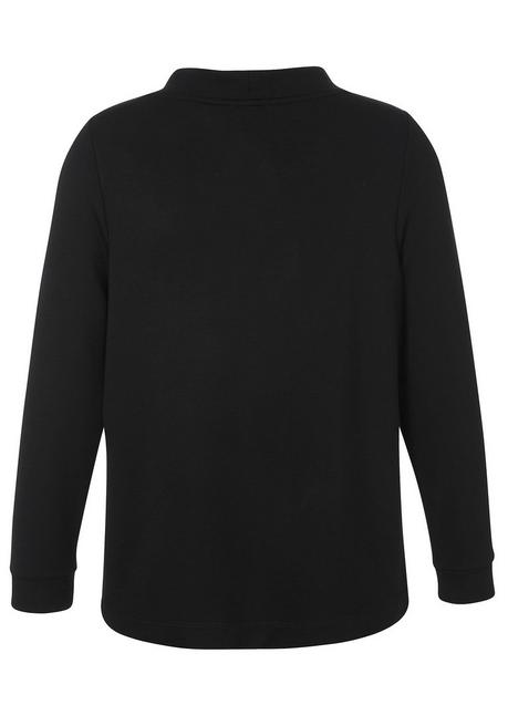 VIA APPIA DUE Sweatshirt Mit Glitzer-Frontprint Und Stehkragen - Schwarz Sheego