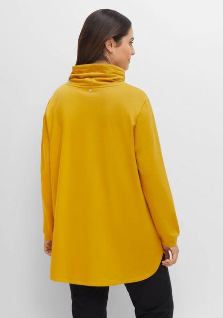 Sheego Sweatshirt Mit Hohem Kragen Und Tunnelzug - Senfgelb Sheego