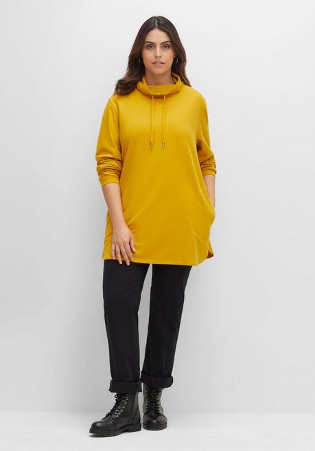 Sheego Sweatshirt Mit Hohem Kragen Und Tunnelzug - Senfgelb Sheego