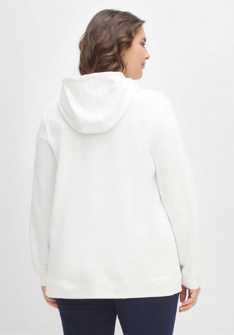 Sheego Sweatshirt Mit Kapuze Und College-Applikation - Weiß Sheego