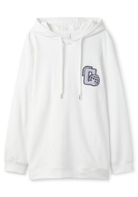 Sheego Sweatshirt Mit Kapuze Und College-Applikation - Weiß Sheego