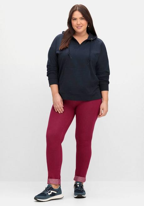 Sheego Sweatshirt Mit Kapuze Und Kängurutasche - Nachtblau Sheego