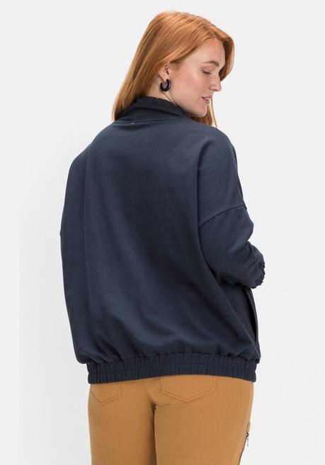 Sheego Sweatshirt Mit Stehkragen Und Tunnelzug - Nachtblau Sheego