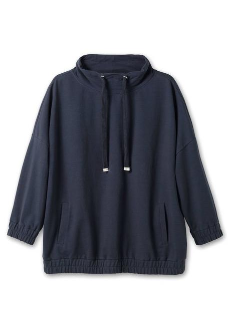 Sheego Sweatshirt Mit Stehkragen Und Tunnelzug - Nachtblau Sheego