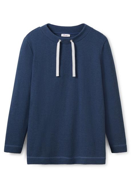 Sheego Sweatshirt Mit Tunnelzug, Aus Waffelpiqué - Indigo Meliert Sheego