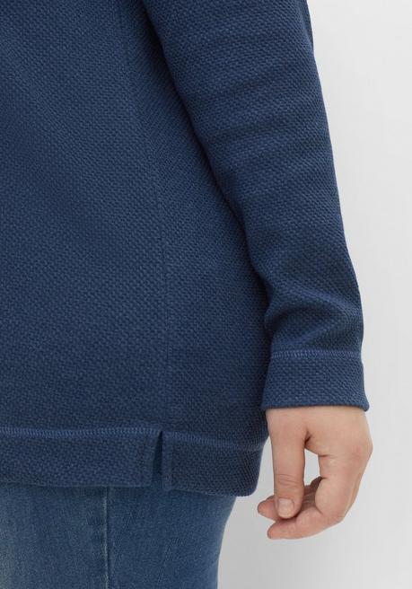 Sheego Sweatshirt Mit Tunnelzug, Aus Waffelpiqué - Indigo Meliert Sheego