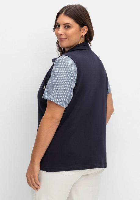 Sheego Sweatweste Mit Reißverschluss Und Umlegekragen - Marine Sheego