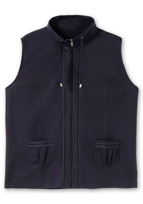 Sheego Sweatweste Mit Reißverschluss Und Umlegekragen - Marine Sheego