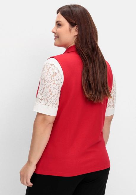 Sheego Sweatweste Mit Reißverschluss Und Umlegekragen - Rot Sheego