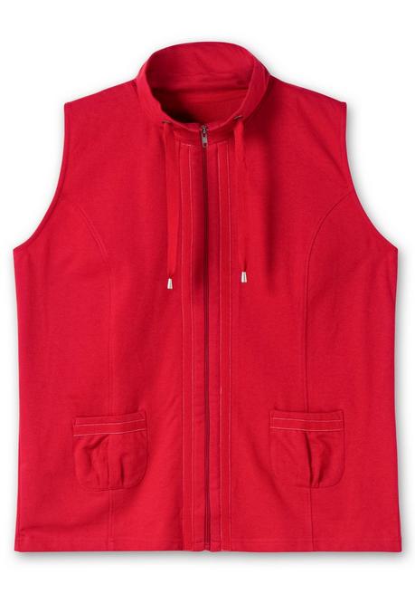 Sheego Sweatweste Mit Reißverschluss Und Umlegekragen - Rot Sheego