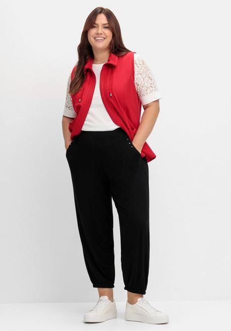 Sheego Sweatweste Mit Reißverschluss Und Umlegekragen - Rot Sheego