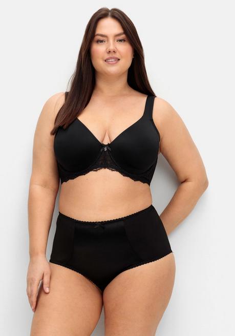 Sheego T-Shirt-BH Mit Spitze Und Nahtlosen Cups - Schwarz Sheego