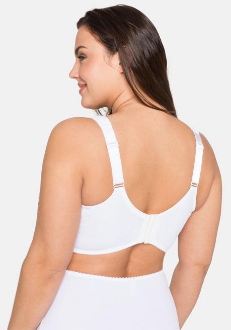 Sheego T-Shirt-BH Mit Spitze Und Nahtlosen Cups - Weiß Sheego