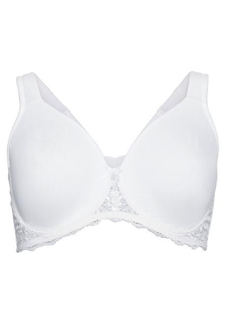 Sheego T-Shirt-BH Mit Spitze Und Nahtlosen Cups - Weiß Sheego