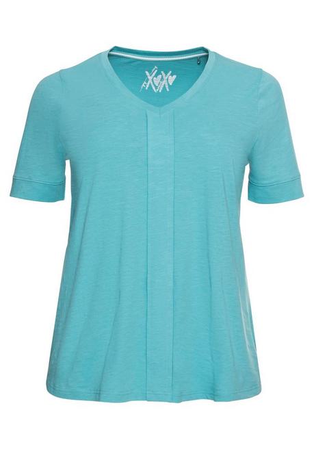 Sheego T-Shirt Mit Gesteppter Falte Vorn, Aus Jersey - Aqua Sheego