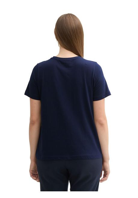 TOM TAILOR Plus T-Shirt Mit Platziertem Frontdruck - Marine Bedruckt Sheego