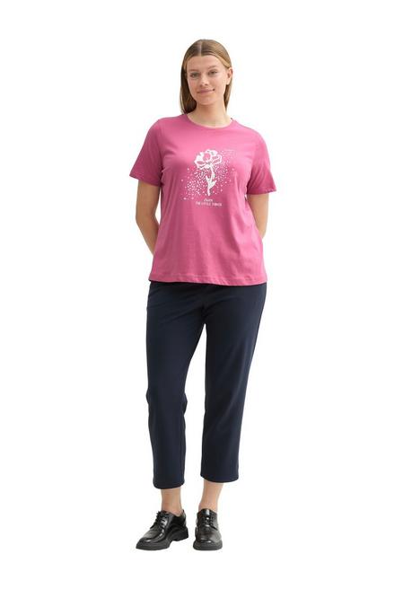 TOM TAILOR Plus T-Shirt Mit Platziertem Frontdruck - Pink Bedruckt Sheego