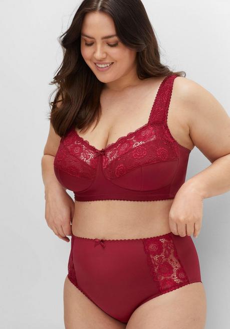 Sheego Taillenslip Mit Transparenter Spitze - Burgund Sheego