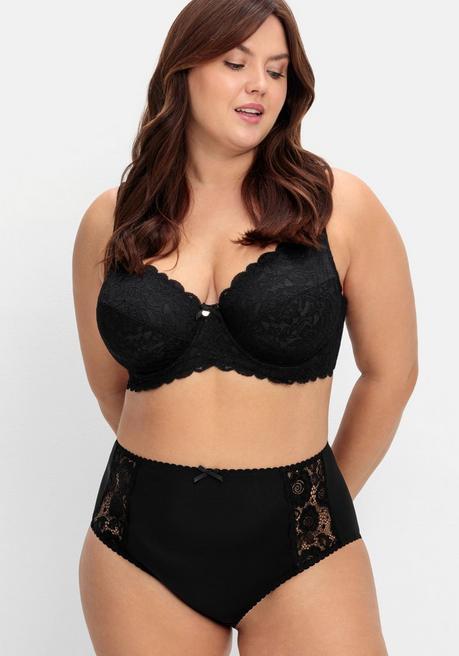 Sheego Taillenslip Mit Transparenter Spitze - Schwarz Sheego